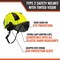 Malta Dynamics Safety Helmet w/Tinted Visor, Acrylonitrile Butadiene Styrene (ABS), Ratchet, Yellow HTY2002 - alternate 8