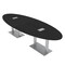 Skutchi Designs Oval Conference Table With Power Unit, 48 in W, 144 in L, Black HAR-OVL-48X144-DOU-U999ST19-ESIL - alternate 1