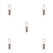 Bulbrite 35W 120V Dimmable Clear T4 Halogen Mini Light Bulbs, Mini-Candelabra E11 Base, 2900K, 5PK 860795 - alternate 1