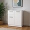 Homeroots 37in White Wood Accent Cabinet With Two Doors And One Drawer 524963 - alternate 2