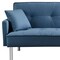 Homeroots 85" Blue Polyester Blend Convertible Futon Sleeper Sofa And Toss Pillows With Silver Legs 544953 - alternate 6