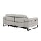 Homeroots 77in Light Gray and Black Italian Leather Power Reclining Loveseat 720501 - alternate 8