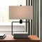 Homeroots 22" Gray and Black Mod Table Lamp With White Rectangular Shade 523607 - alternate 1