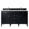 James Martin Vanities Brittany 60'' D Vanity, Black Onyx w/ Ethereal Noctis Silestone Top w/FreePower Wireless Charger 650-V60D-BKO-FENC - alternate 1