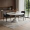 Homeroots 60" White and Black Marble and Stainless Steel Pedestal Base Round Top Dining Table 718897 - alternate 1