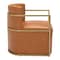 Homeroots 27" Brown And Gold Faux Leather And Faux Leather Arm Chair 556474 - alternate 5