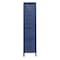 Homeroots 67" Dark Blue Solid Wood Folding Three Panel Screen Room Divider 376803 - alternate 5