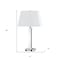 Homeroots 28" Nickel Metal USB Table Lamp With White Shade 524757 - alternate 4