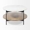 Homeroots 48" Brown and Black Genuine Marble and Metal Oval Coffee Table With Shelf 376280 - alternate 5