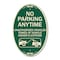 Signmission No Parking Anytime Unauthorized Vehicles Towe, 12 In X 18 In Architectural, Heavy Gauge Aluminum A-OV-G-1218-23764 - alternate 1
