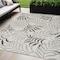 Homeroots 5' X 7' Gray Black And Ivory Palm Leaf Indoor Outdoor Area Rug 552511 - alternate 6