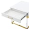 Homeroots 24" White and Gold Wood Acrylic and Stainless Steel Square End Table With Drawer 544062 - alternate 7