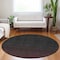 Homeroots 8' Merlot And Charcoal Round Abstract Washable Indoor Outdoor Area Rug 588950 - alternate 7