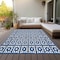 Homeroots 10' X 14' Navy Blue And Ivory Geometric Washable Indoor Outdoor Area Rug 613794 - alternate 6