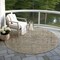 Homeroots 8' Pewter And Beige Round Abstract Washable Indoor Outdoor Area Rug 616018 - alternate 7
