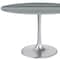 Homeroots 48" Gray and Silver Marble and Aluminum Pedestal Base Round Top Dining Table 572238 - alternate 7