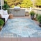 Homeroots 5' X 8' Teal Blue And Beige Geometric Washable Indoor Outdoor Area Rug 632012 - alternate 7