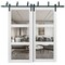 Sartodoors Sliding Closet 3 Lites Clear Glass Barn Bypass Doors, Lucia 2555 White Silk, Sturdy 6.6ft Rails Ha LUCIA2555BBB-WS-6484 - alternate 1