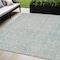 Homeroots 5' X 8' Aqua Damask Washable Indoor Outdoor Area Rug 607675 - alternate 1