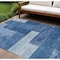 Homeroots 8' X 10' Navy Blue And Sky Blue Geometric Washable Indoor Outdoor Area Rug 612451 - alternate 1