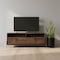 Homeroots 62in Brown and Black Solid Wood Cabinet Enclosed Storage TV Stand 380198 - alternate 5