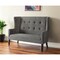 Homeroots 56" Gray Fabric Settee With Chocolate Legs 285683 - alternate 4