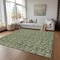 Homeroots 9' X 12' Olive Green Artichoke Green And Ivory Floral Washable Indoor Outdoor Area Rug 581916 - alternate 6