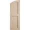 Ekena Millwork Hand Hewn 2 Equal Flat Panel w/Elliptical Top Faux Wood Shutters, 18W x 82H 76 Low Side, PR SHUFPL18X82HHPR - alternate 10