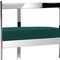 Homeroots 30" Green and Silver Metal and Velvet Low Back Bar Height Bar Chair 555067 - alternate 4