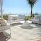 Homeroots 8' Ivory And Beige Round Plaid Washable Indoor Outdoor Area Rug 595489 - alternate 5