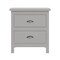 Homeroots 16" Gray Two Drawer Solid Wood Nightstand 518914 - alternate 1