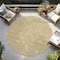 Homeroots 8' Wheat And Gray Round Geometric Washable Indoor Outdoor Area Rug 613598 - alternate 6