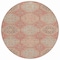 Homeroots 8' Salmon And Beige Round Floral Washable Indoor Outdoor Area Rug 610777 - alternate 9