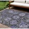 Homeroots 10' X 14' Purple And Black Damask Washable Indoor Outdoor Area Rug 609105 - alternate 1