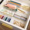 Martha Stewart Kerry 8 Pack Plastic Stackable Office Desk Drawer Organizers with Gold Trim, 9 x 3 BE-PB9050-G-8-CLRGLD-MS - alternate 9