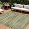Homeroots 9' X 12' Green And Beige Striped Washable Indoor Outdoor Area Rug 631495 - alternate 1