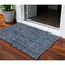 Homeroots 3' X 5' Blue And Black Damask Washable Indoor Outdoor Area Rug 605085 - alternate 1