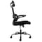 Elama High Back Adjustable Mesh and Fabric Office Chair in Black with Adjustable Head Rest ELM-F-936BKD - alternate 8