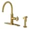 Kingston Brass Single-Handle Kitchen Faucet, Brushed Brass KSD2437RNK - alternate 1