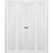 Sartodoors Sliding Closet Double Bi-fold Doors White Solid Core Modern Interior QUADRO4115DBF-WS-96 x 96 (4* 24x96) - alternate 1