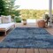 Homeroots 9' X 12' Blue And Navy Blue Abstract Washable Indoor Outdoor Area Rug 610430 - alternate 5