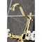 Kingston Brass Two-Handle Wall Mount Bridge Kitchen Faucet, Polished Brass KS1262PX - alternate 4