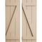 Ekena Millwork Rustic Three Board Joined Board-n-Batten Rough Cedar Faux Wood Shutters w/Z-Board, 16 1/2W x 76H, PR SHUBJZ16X76RCPR - alternate 1