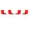 Leisuremod Astor Water Ripple Design Dining Chair, Transparent Red, 4PK AC20TR4 - alternate 1