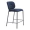 Homeroots Set of Two 25" Blue and Black Velvet and Steel Counter Height Bar Chairs, 2PK 564996 - alternate 1