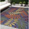 Homeroots 5' X 7' Orange Green And Blue Indoor Outdoor Area Rug 527624 - alternate 1