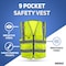 Neiko High Visibility Safety Vest ANSI Class 2, 9 Pockets, Neon Yellow, Large (L) 54052A - alternate 6