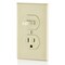 Leviton CombinationSwitch/Outlet, 15A, 1/2hp, Ivory 5225-I - alternate 4
