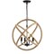 Jonathan Y Soka 4-Light 20" Adjustable Globe Metal/Rope LED Pendant, Black/Brown JYL9041A - alternate 7