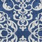 Homeroots 9' X 12' Navy Blue And Ivory Damask Washable Indoor Outdoor Area Rug 614447 - alternate 7